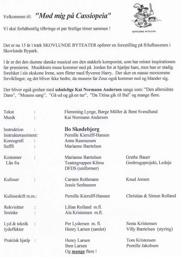 Program side 2 for 'M�d mig p� Cassiopeia', 2003
