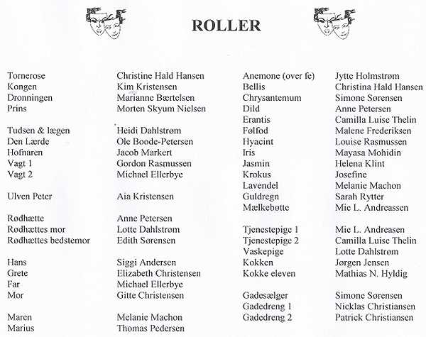 Rolleliste sommerstykke 2004