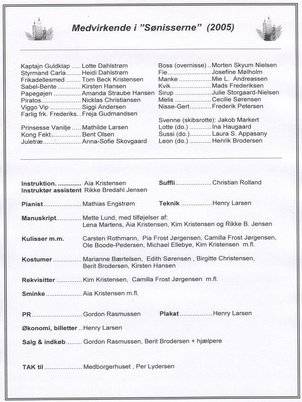 Medvirkende i 'Julemanden p� Ferie', 2003