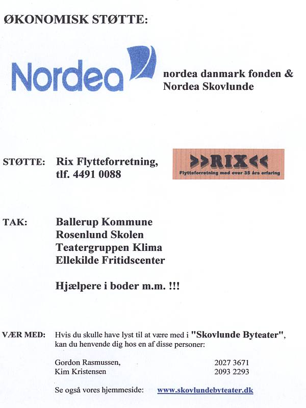 Program side 4 for 'Peter Pan', 2007