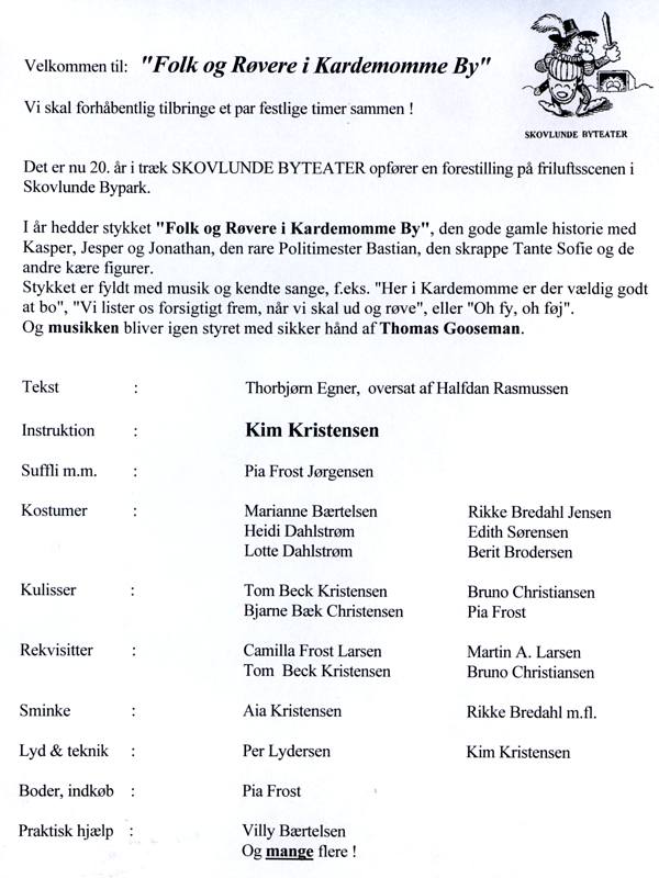 Program side 2 for 'Folk og R�vere i Kardemomme By', 2008