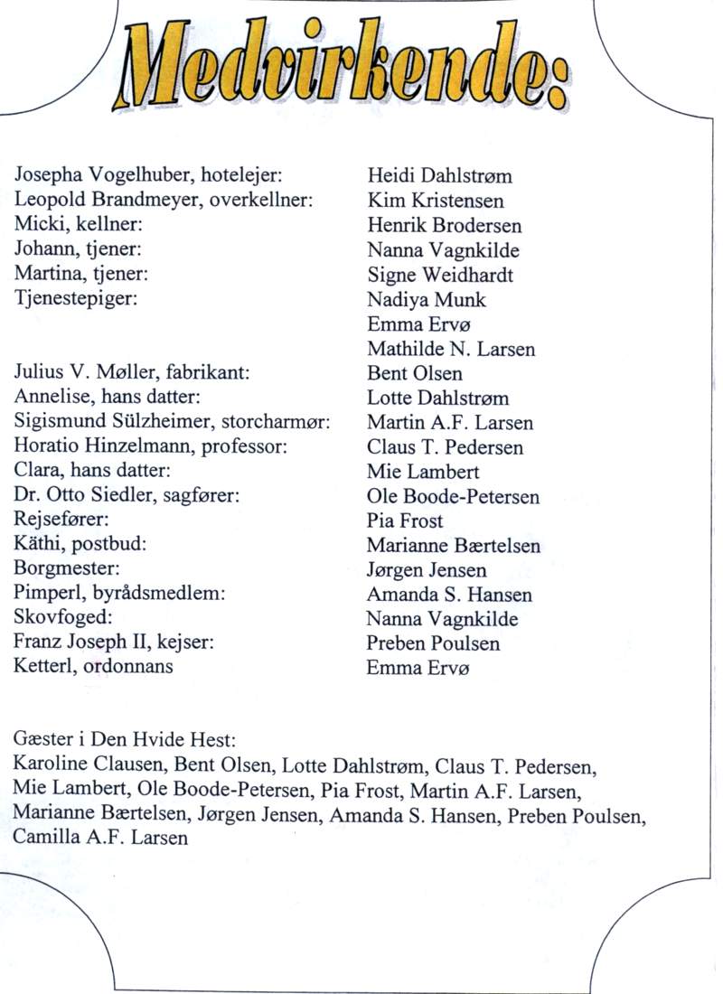Program side 2 for 'Sommer i Tyrol', 2009