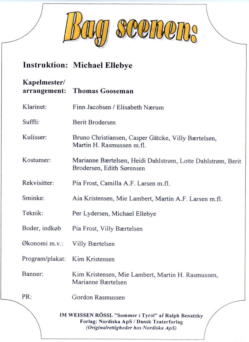 Program side 3 for 'Sommer i Tyrol', 2009