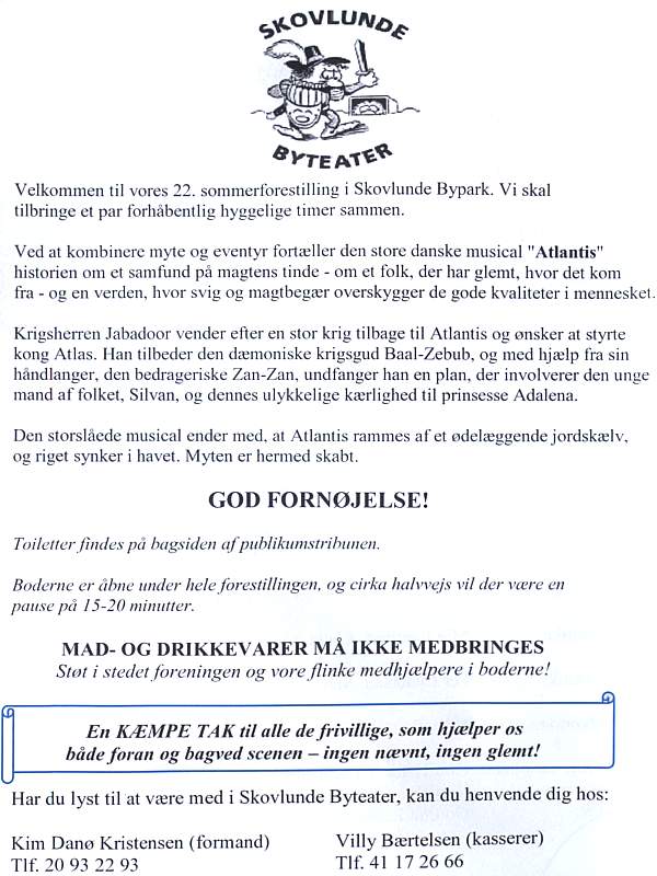 Program side 4 for 'Atlantis', 2010