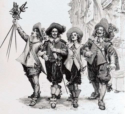 De tre Musketerer, tegning