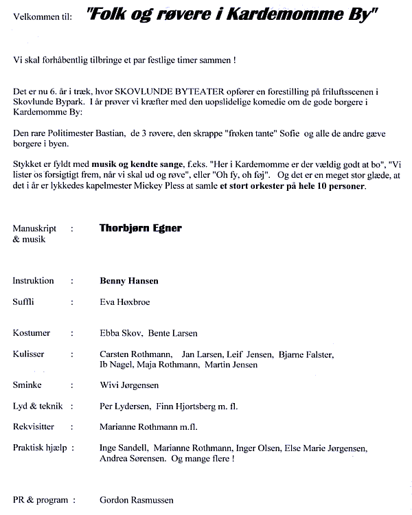 Program side 2 for 'Folk og r�vere..', 1994